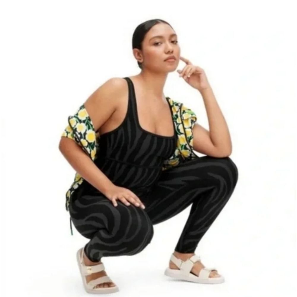 DVF Diane Von Furstenberg x Target Catsuit Size Xxl Zebra Jumpsuit Unitard